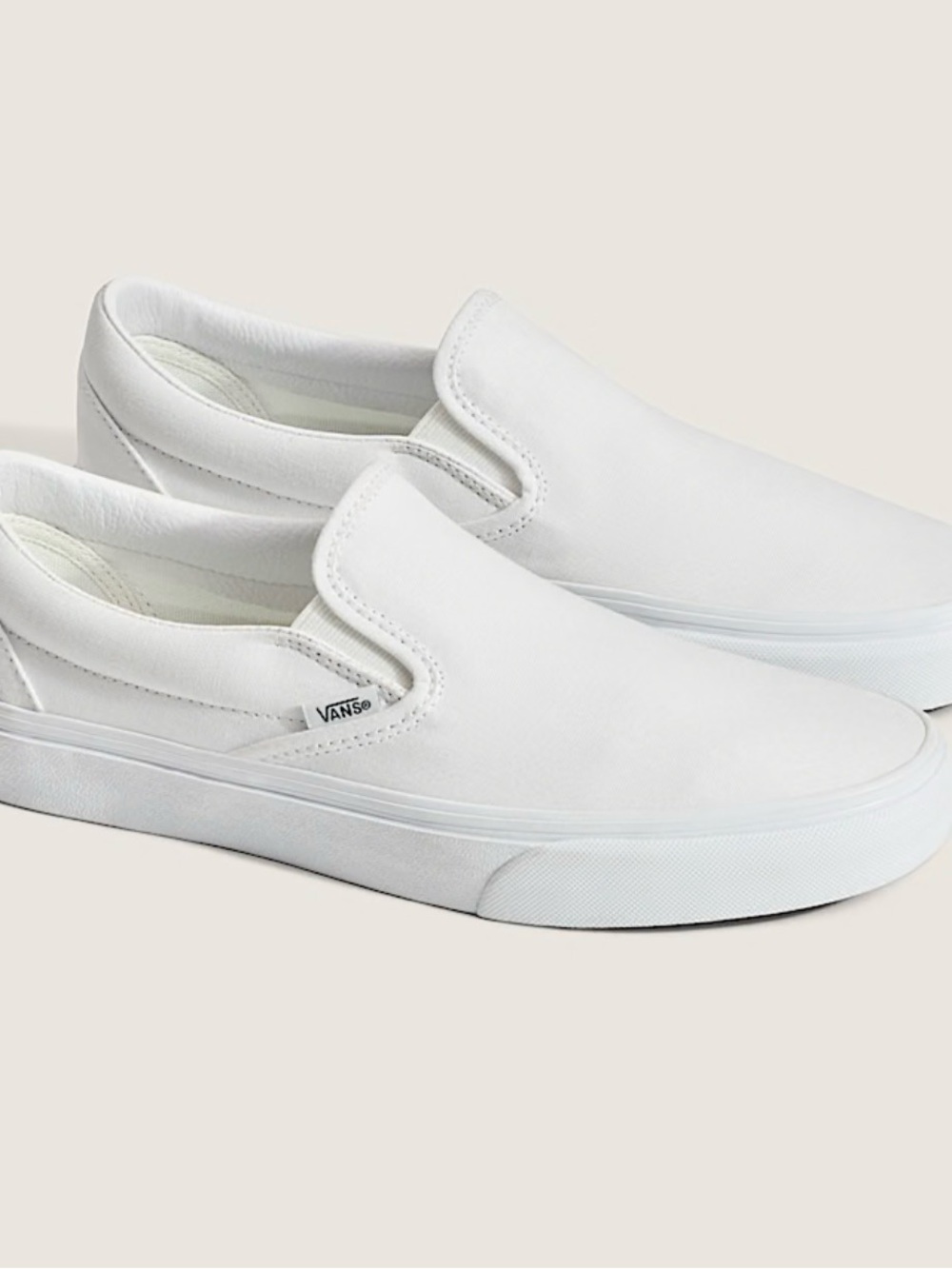 Vans Slip-On Canvas Loafers - White
